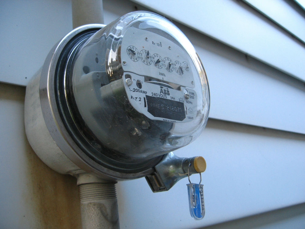 Angle perspective of residential home electric meter