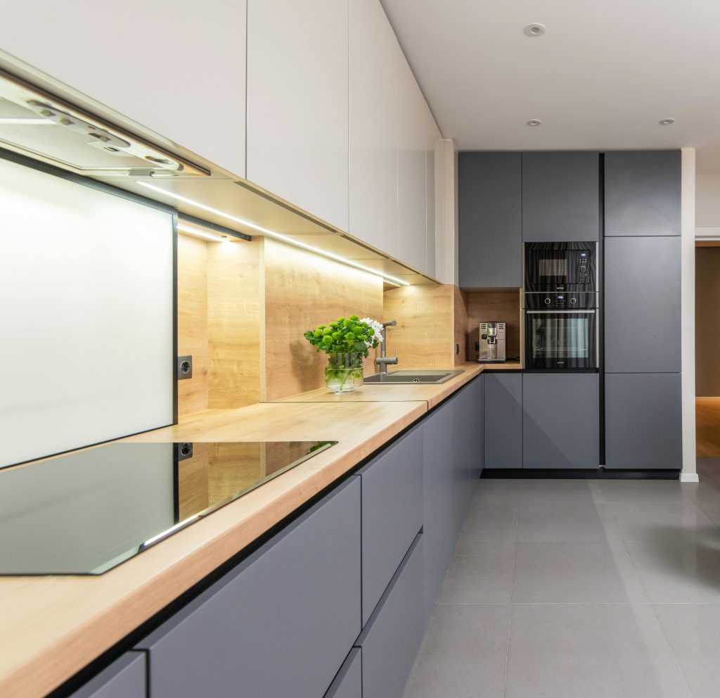 kitchen with bright smart energy lights